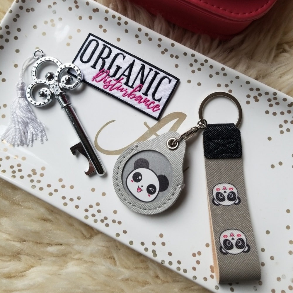 3 for $15 NWT Panda Print Key Topper w/ Lanyard